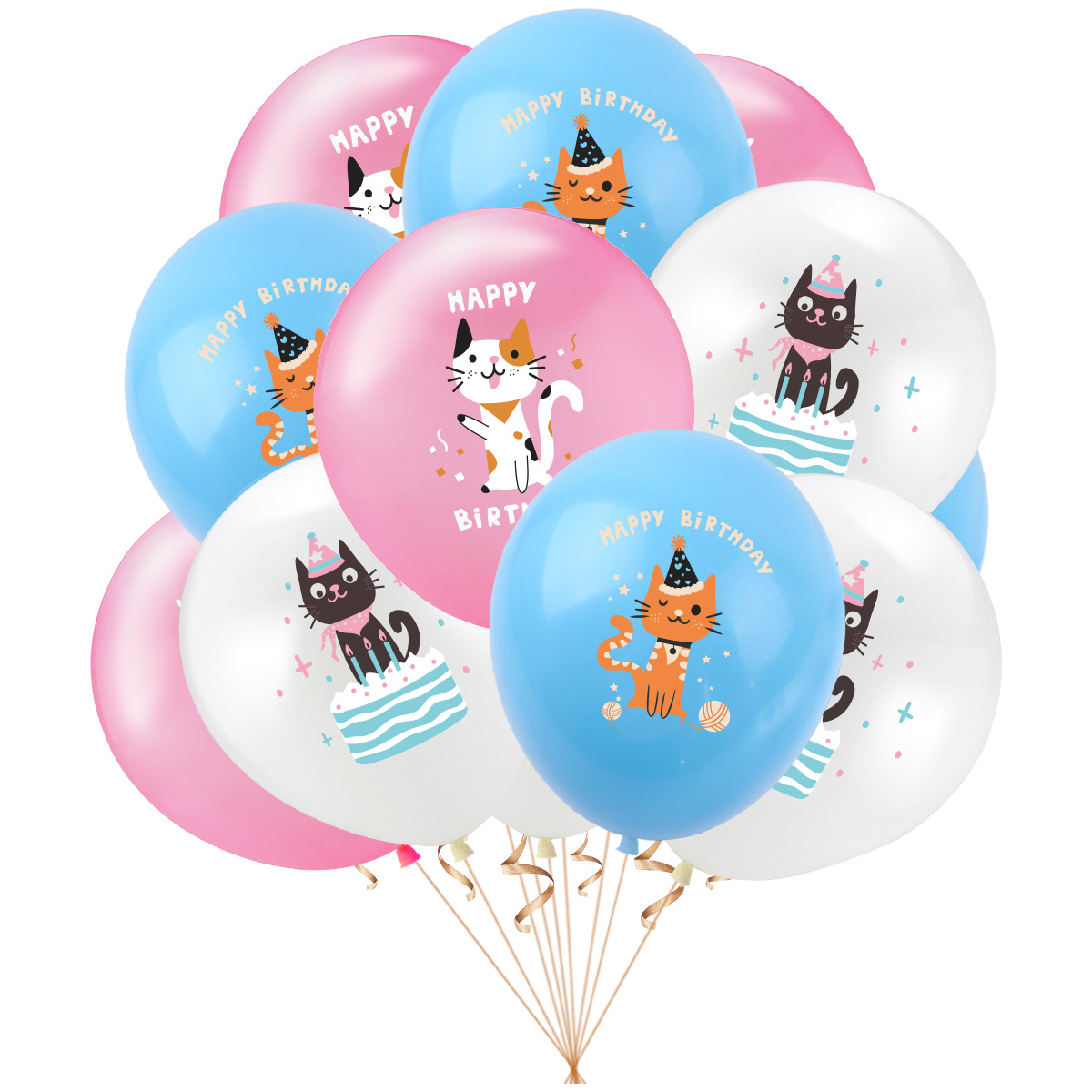 Pet Supplies Warehouse - 12 インチ漫画犬猫ラテックスバルーン 16 インチニャーレターホイルバルーンセットペットの誕生日テーマパーティーの装飾バルーン用品