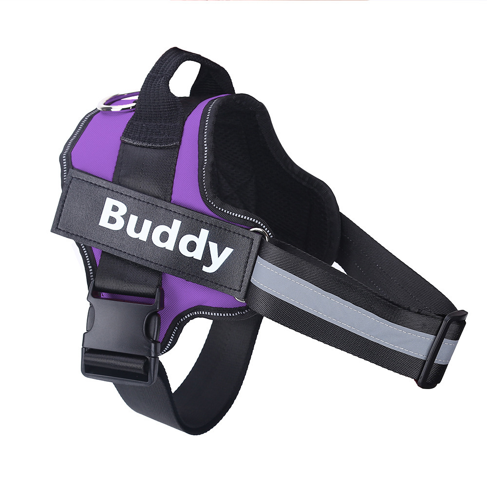 No Pull Dog Harness - カスタマイズされた反射通気性犬用ハーネスベスト,調整可能ペットハーネス,IDパッチ,プルなし,アウトドア