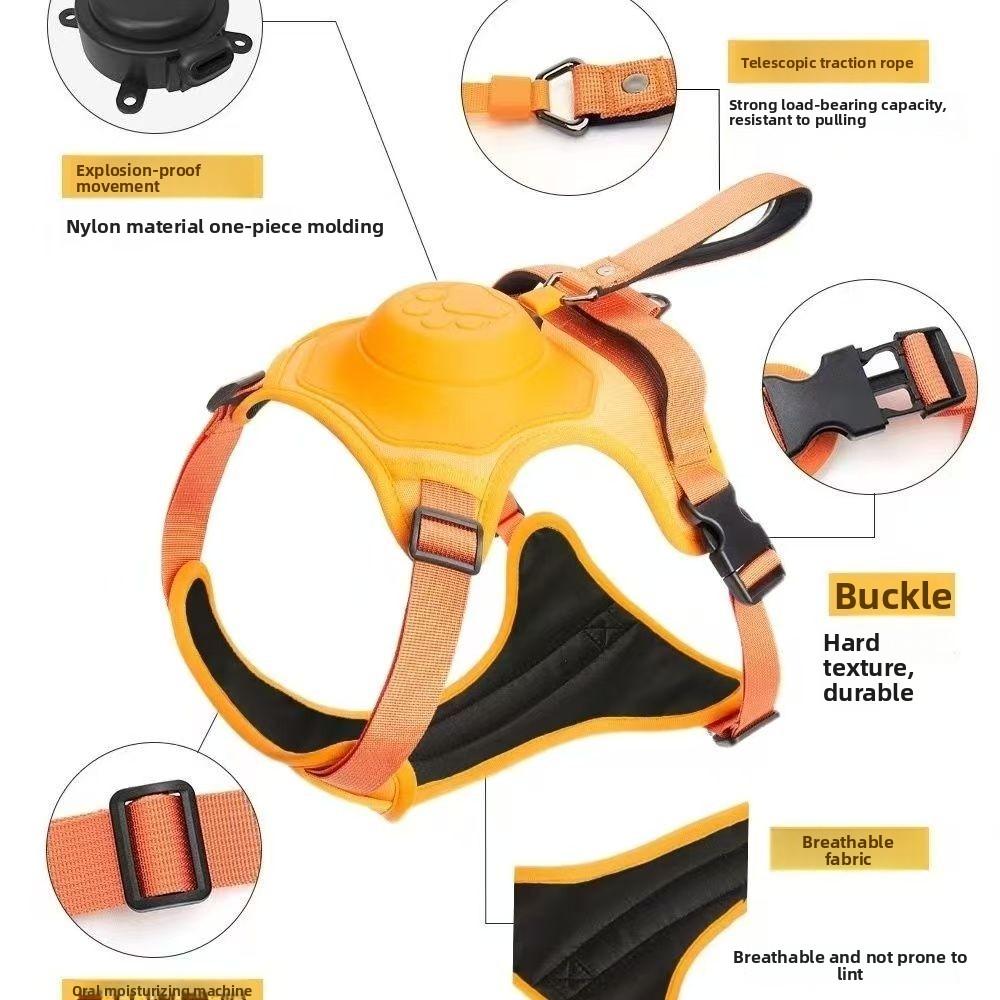 犬用リードハーネス一体型伸縮式ドッグウォーキングロープ中型大 - No Pull Dog Harness のレビューと価格
