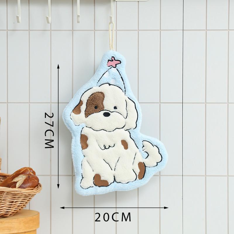 新しいソフトコーラルフリースハンドタオルかわいい漫画犬クマ柄 - Pet Supplies Warehouse のレビューと価格