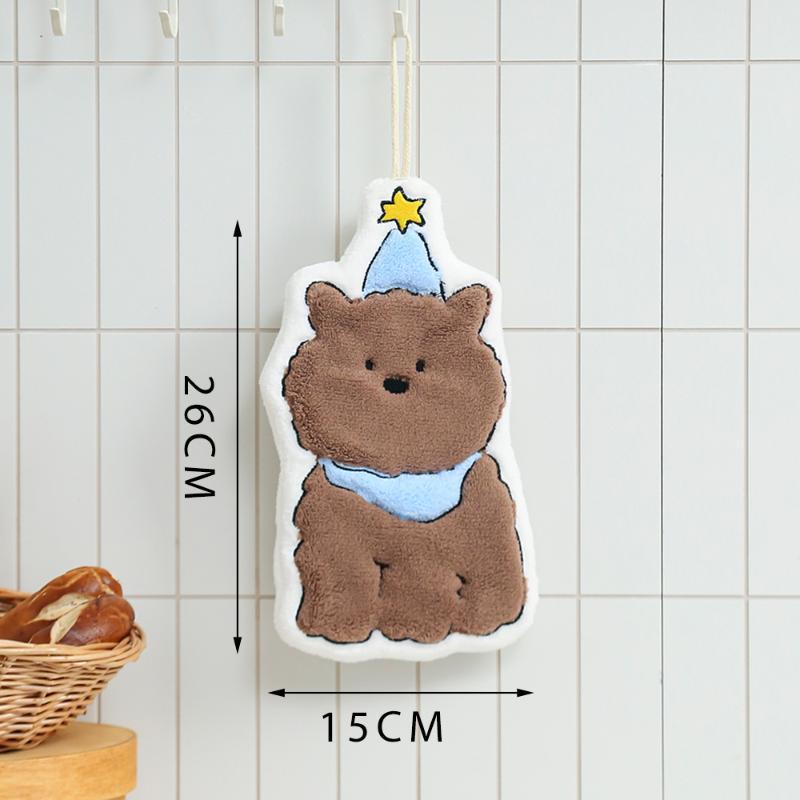 新しいソフトコーラルフリースハンドタオルかわいい漫画犬クマ柄 - Pet Supplies Warehouse のレビューと価格