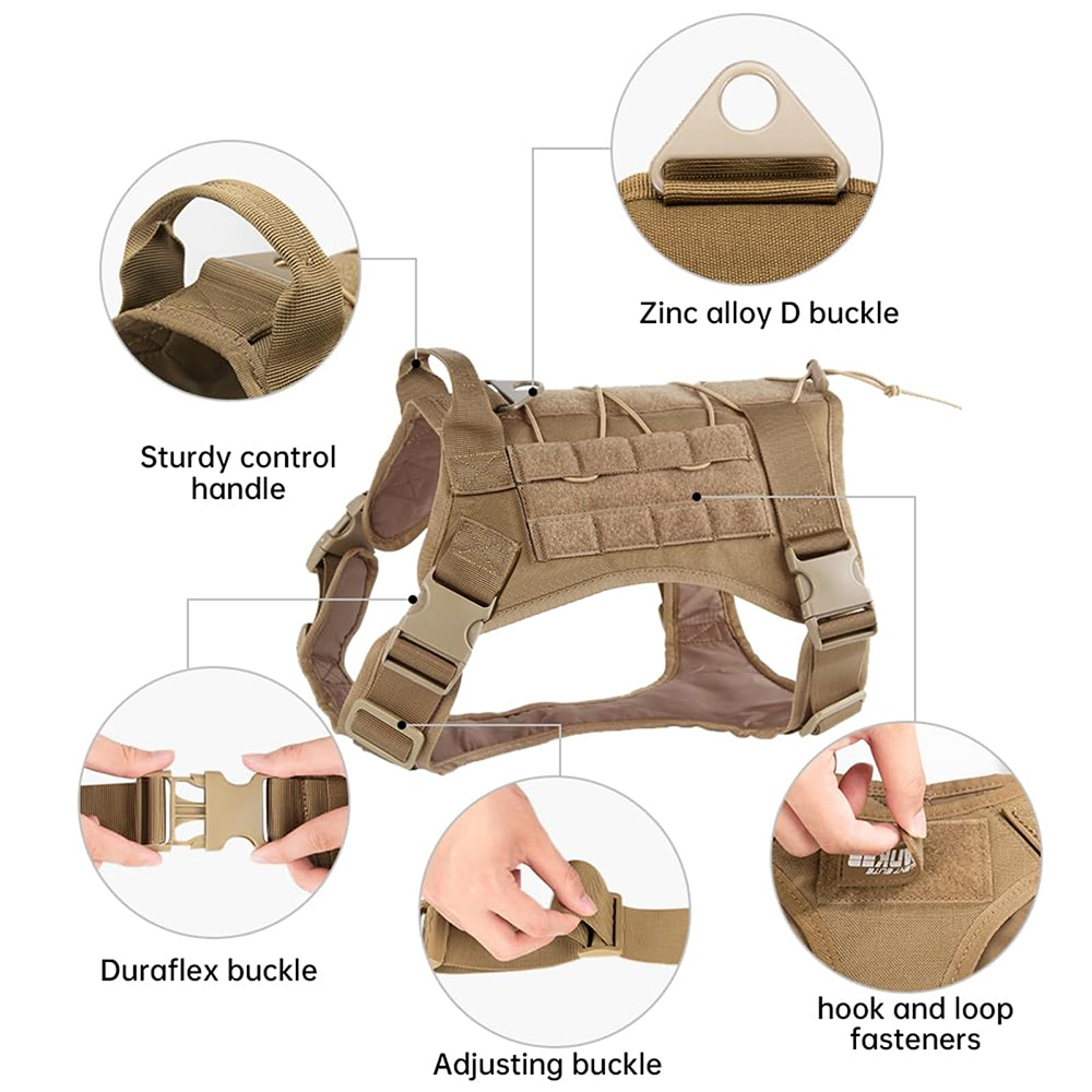 大型ペット用タクティカルドッグハーネス、引っ張り防止サービス - No Pull Dog Harness のレビューと価格