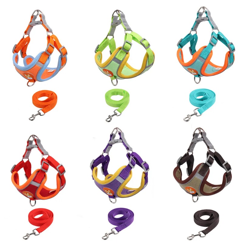 ノープルペット犬用ハーネスリーシュセット、調節可能な子犬猫用 - No Pull Dog Harness のレビューと価格