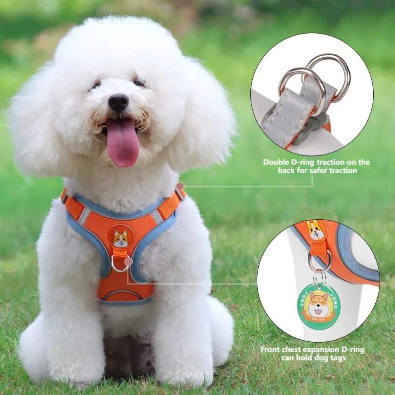 ノープルペット犬用ハーネスリーシュセット、調節可能な子犬猫用 - No Pull Dog Harness のレビューと価格