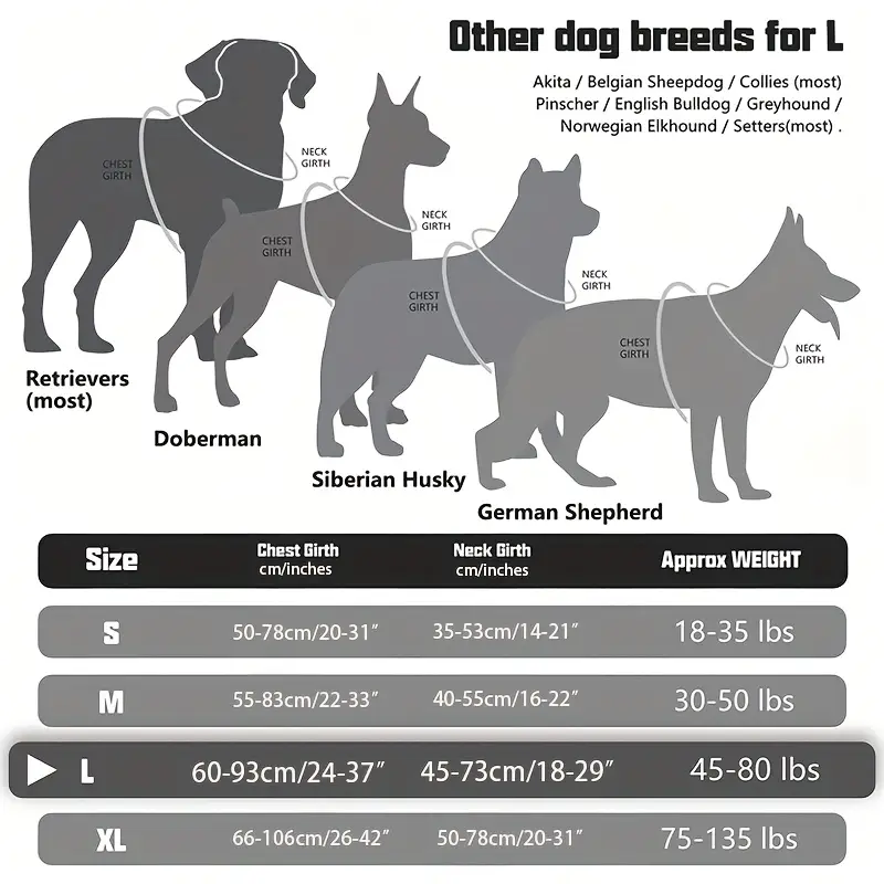 軍用戦術犬用ハーネス、引っ張り防止、大型、反射ストラップ付き - No Pull Dog Harness のレビューと価格