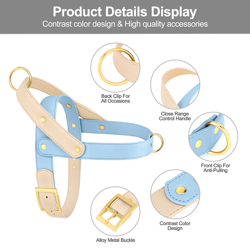 犬用のハーネスとリードなしの革製ベスト,ソフトペットウォーキ - No Pull Dog Harness のレビューと価格